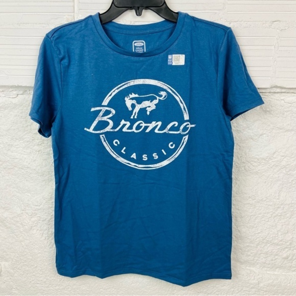 NWOT FORD blue Logo BRONCO CLASSIC short sleeve car shirt size XS